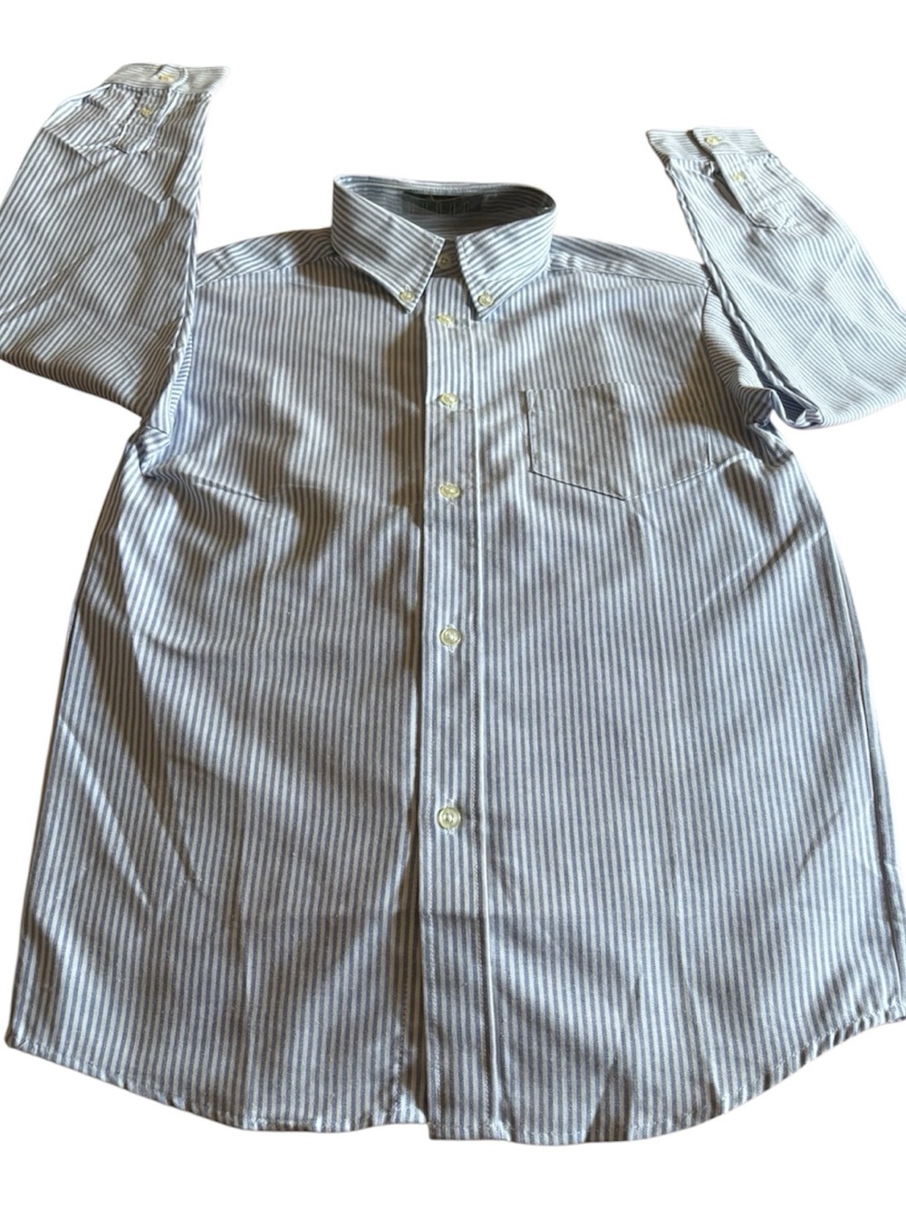 Club Room Blue and White Striped Button-Down Dress Shirt
